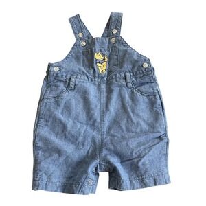 Disney Store Winnie the Pooh Vintage Denim Overalls Snail Kids Baby 6 Months